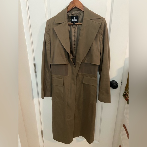 ALO Yoga Olive Trench Coat - Picture 5 of 11